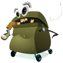 angry,trash,recycle bin icon