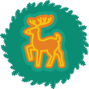 christmas, deer, wreath, xmas svg vector icon