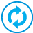 basic, blue, button, synchronize icon