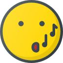 emoji, emote, emot, emot, wistling svg vector icon