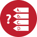 games, quiz, red icon