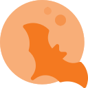 bat, halloween, holyday, moon, night, spooky svg vector icon