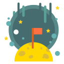 flag, galaxy, goal, lunar, moon, planet, space svg vector icon