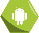 android, company, hexagon, social svg vector icon