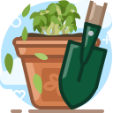 bio, garden, gardening, plant, pot, scoop, yumminky svg vector icon