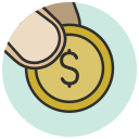 cash, coin, dollar, finger, hand, payment, shop svg vector icon