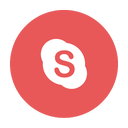 chat, circular, modern, red, s, skype, voice icon