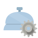 front,desk,gear icon