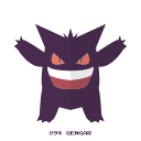 gengar, ghost, kanto, pokemon svg vector icon