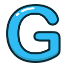 alphabet, blue, g, letter, letters svg vector icon