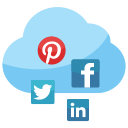 cloud computing, communication, connection, internet, seo, social media cloud, twitter, web svg vector icon