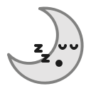 emot, moon, night, sleepy, smiley, weather svg vector icon