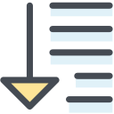 align, arrow, center alignment, down, general, office, text alignment svg vector icon