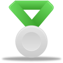 green, metal, silver icon