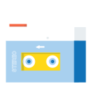 cassette, cassetteplayer, device, oldschool, player, stereo svg vector icon