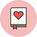 book, love svg vector icon