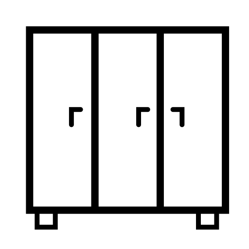 Three Door Wardrobe svg vector icon