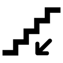 stairs,down,descend,download,fall,decrease,descending icon