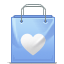bag, heart, love icon