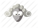 animal, cartoon, funny, sheep icon