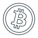 bitcoin, btc, cryptocurrency svg vector icon