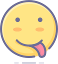 emoji, emot, face, food, savoring svg vector icon