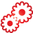 basic, gears, red icon