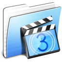 aqua,stripped,folder,movie,film,video icon