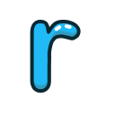 blue, letter, lowercase, r svg vector icon
