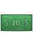 20, bill, dollar, money icon