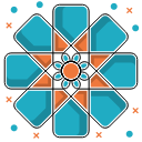 abstract ecology, abstraction, blue, environmental, flower, leaves, shape svg vector icon