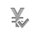 currency,sign,yen,checkmark icon