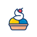 colorful, dessert food, ice cream svg vector icon