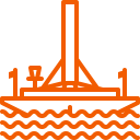 barge, falcon, landing, ocean, rocket svg vector icon