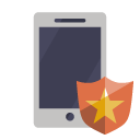 phone,shield icon