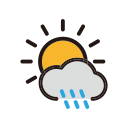 clouds, cloudy, rain, sunny, weather svg vector icon