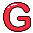 alphabet, g, letter, letters, red svg vector icon
