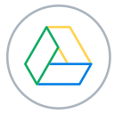 circles, drive, files, google, line, neon, social svg vector icon