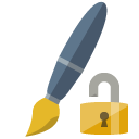 brush,lock,open icon