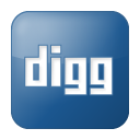 blue, box, digg, social icon