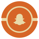 media, snapchat, social, vintage svg vector icon