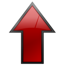 uplevel,no,text,arrow,red,up,close,cancel,stop,file,document,ascend,rise,ascending,upload,increase icon