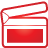 basic, clap, movie, red icon