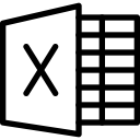 document, excel, files, line-, logos, spreadsheet, xls svg vector icon