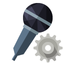microphone,gear icon