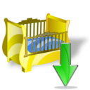 cradle,down,descend,download,fall,decrease,descending icon
