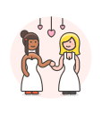 dance, gawns, lesbian, wedding svg vector icon