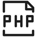 code, extension, filetype, html, php, programming svg vector icon