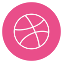 circle, dribble, outline, social-media svg vector icon