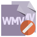 file,format,wmv,cancel icon